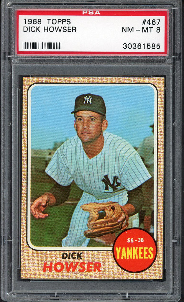 1968 Topps Baseball #467 Dick Howser Yankees PSA 8 NM/MT 547437