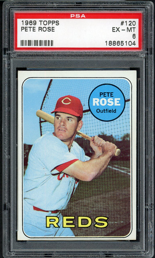 1969 Topps Baseball #120 Pete Rose Reds PSA 6 EX-MT 547444