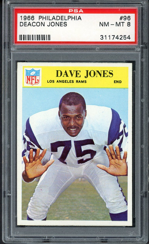 1966 Philadelphia Football #096 Deacon Jones Rams PSA 8 NM/MT 547453