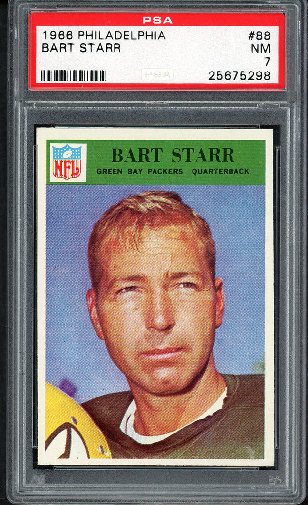 1966 Philadelphia Football #088 Bart Starr Packers PSA 7 NM 547454
