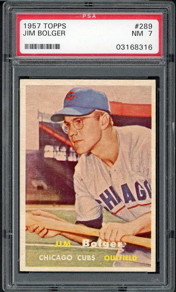 1957 Topps Baseball #289 Jim Bolger Cubs PSA 7 NM 547455
