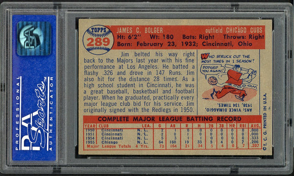 1957 Topps Baseball #289 Jim Bolger Cubs PSA 7 NM 547455