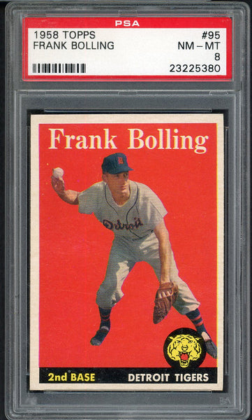 1958 Topps Baseball #095 Frank Bolling Tigers PSA 8 NM/MT 547456