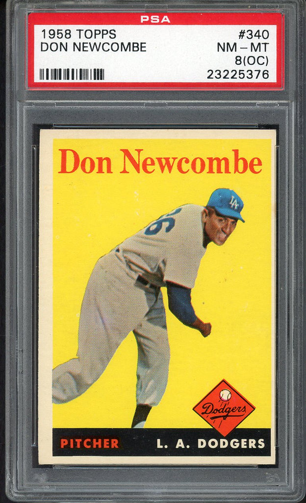 1958 Topps Baseball #340 Don Newcombe Dodgers PSA 8 NM/MT oc 547461