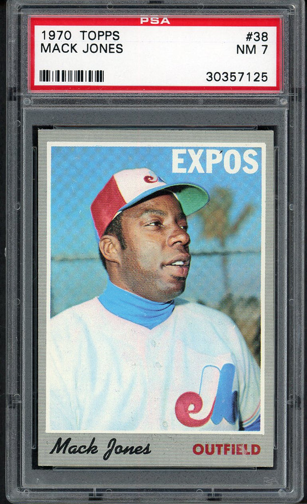 1970 Topps Baseball #038 Mack Jones Expos PSA 7 NM 547466