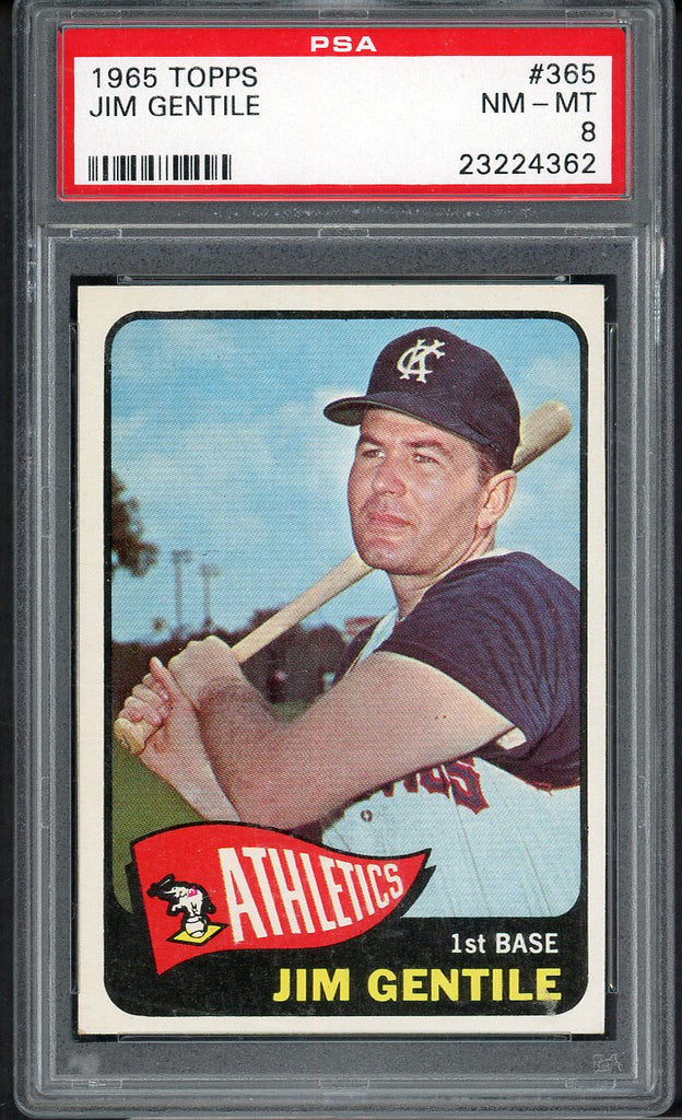 1965 Topps Baseball #365 Jim Gentile A's PSA 8 NM/MT 547486