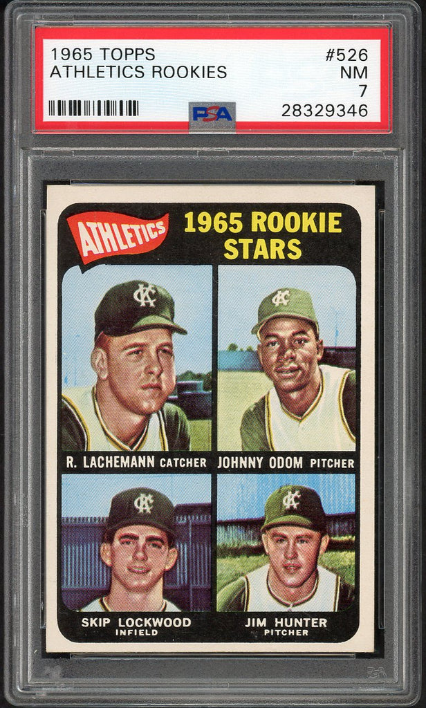1965 Topps Baseball #526 Catfish Hunter A's PSA 7 NM 547487