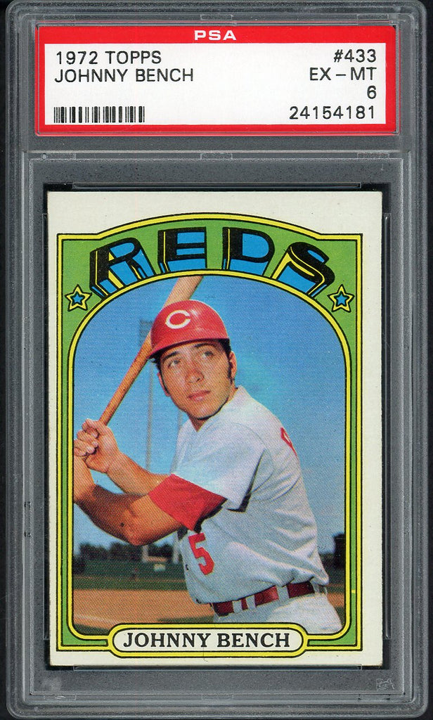 1972 Topps Baseball #433 Johnny Bench Reds PSA 6 EX-MT 547488
