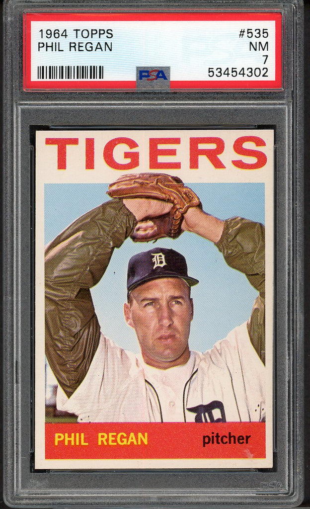 1964 Topps Baseball #535 Phil Regan Tigers PSA 7 NM 547490