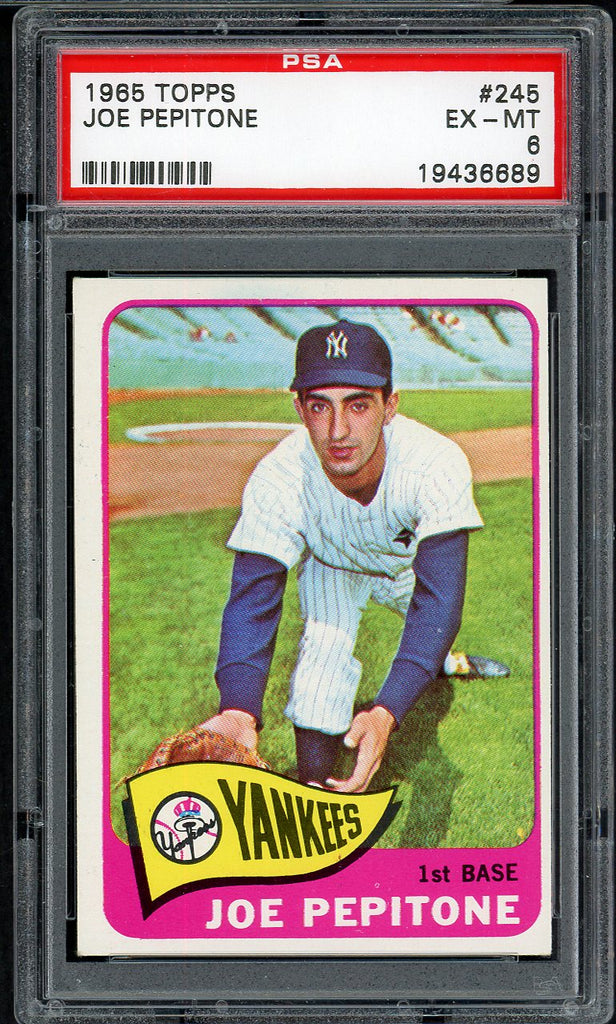 1965 Topps Baseball #245 Joe Pepitone Yankees PSA 6 EX-MT 547500