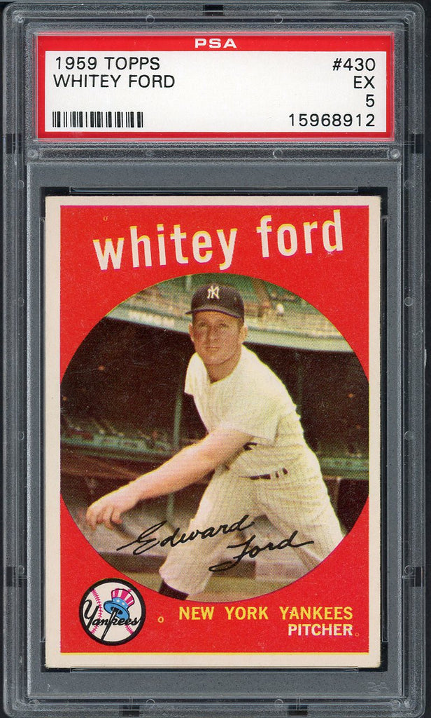 1959 Topps Baseball #430 Whitey Ford Yankees PSA 5 EX 547507