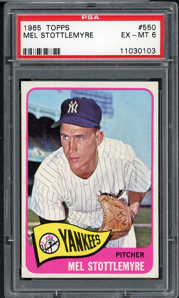 1965 Topps Baseball #550 Mel Stottlemyre Yankees PSA 6 EX-MT 547512