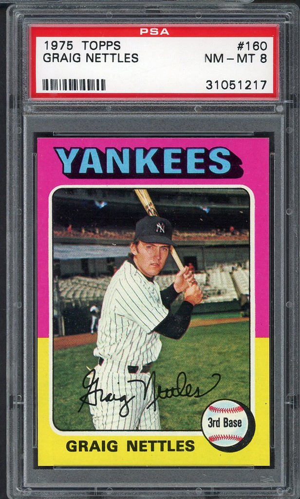 1975 Topps Baseball #160 Graig Nettles Yankees PSA 8 NM/MT 547515
