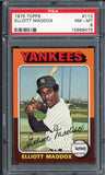1975 Topps Baseball #113 Elliott Maddox Yankees PSA 8 NM/MT 547516