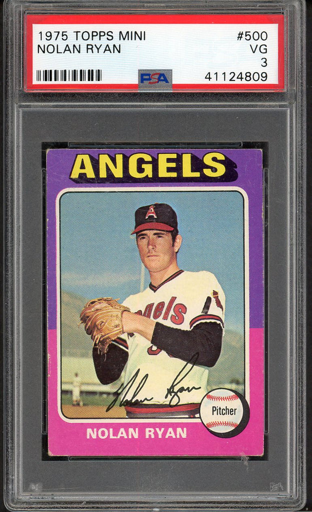 1975 Topps Mini Baseball #500 Nolan Ryan Angels PSA 3 VG 547522