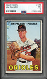 1967 Topps Baseball #475 Jim Palmer Orioles PSA 7 NM 547526