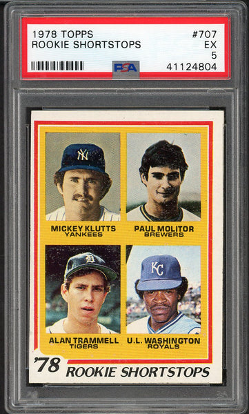 1978 Topps Baseball #707 Paul Molitor Brewers PSA 5 EX 547527