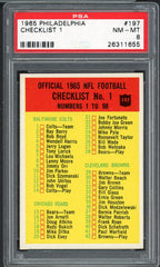 1965 Philadelphia Football #197 Checklist 1 PSA 8 NM/MT 547528