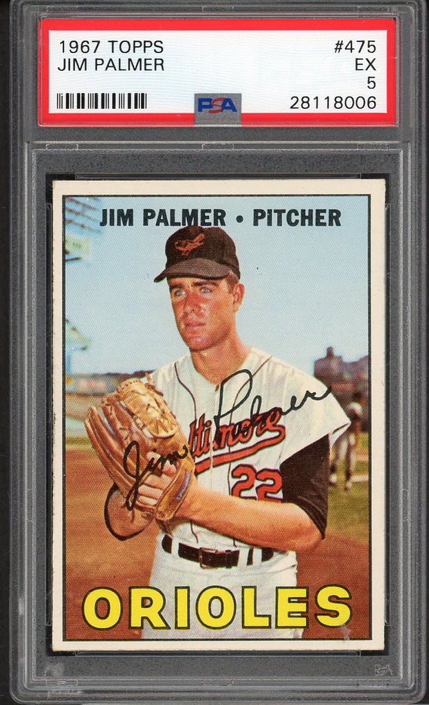 1967 Topps Baseball #475 Jim Palmer Orioles PSA 5 EX 547530