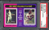 1975 Topps Baseball #195 Mickey Mantle Hank Aaron PSA 7 NM 547541