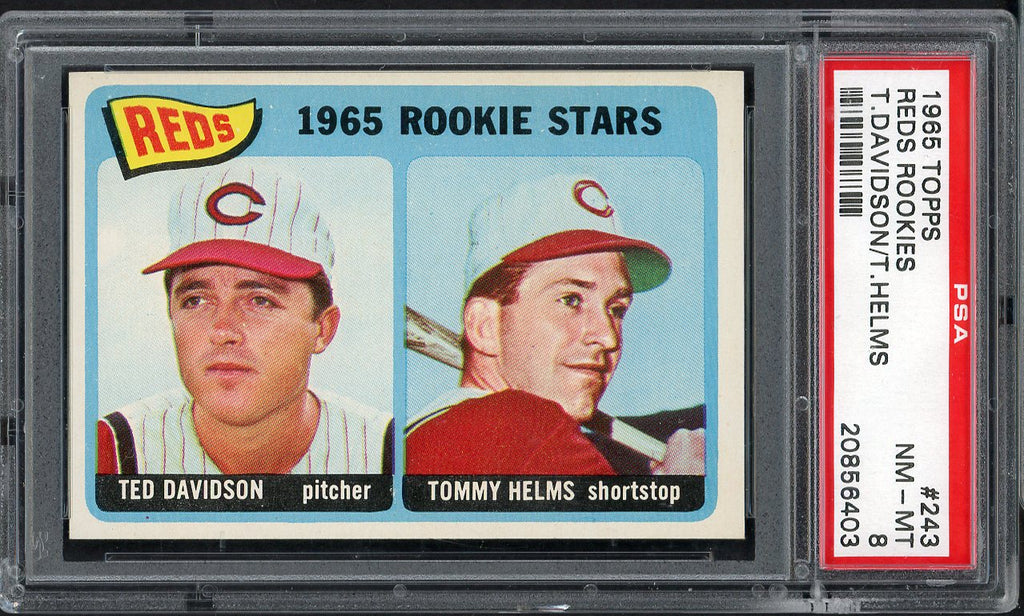 1965 Topps Baseball #243 Tommy Helms Reds PSA 8 NM/MT 547547