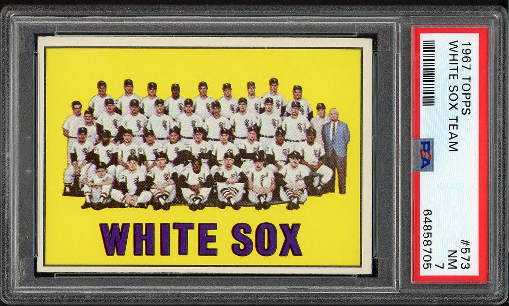 1967 Topps Baseball #573 Chicago White Sox Team PSA 7 NM 547555