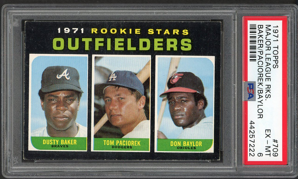 1971 Topps Baseball #709 Dusty Baker Don Baylor PSA 6 EX-MT 547556
