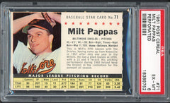 1961 Post Baseball #071 Milt Pappas Orioles PSA 6 EX-MT 547558
