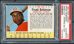 1963 Post Baseball #131 Frank Robinson Reds PSA Auth Striped Cap 547560