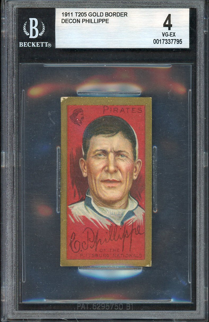 1911 T205 T 205 Deacon Phillippe Pirates BVG 4 VG-EX 547561