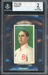 1909-11 T206 T 206 Al Mattern Braves BVG 2 GD 547562