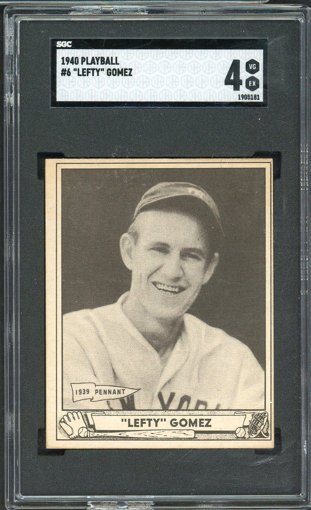 1940 Play Ball #006 Lefty Gomez Yankees SGC 4 VG-EX 547572