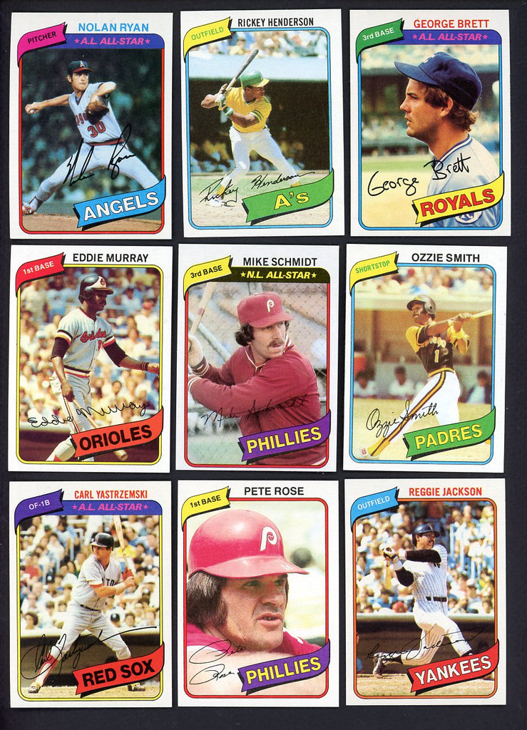1980 Topps Baseball Complete Set EX-MT Henderson Ryan Smith 547599
