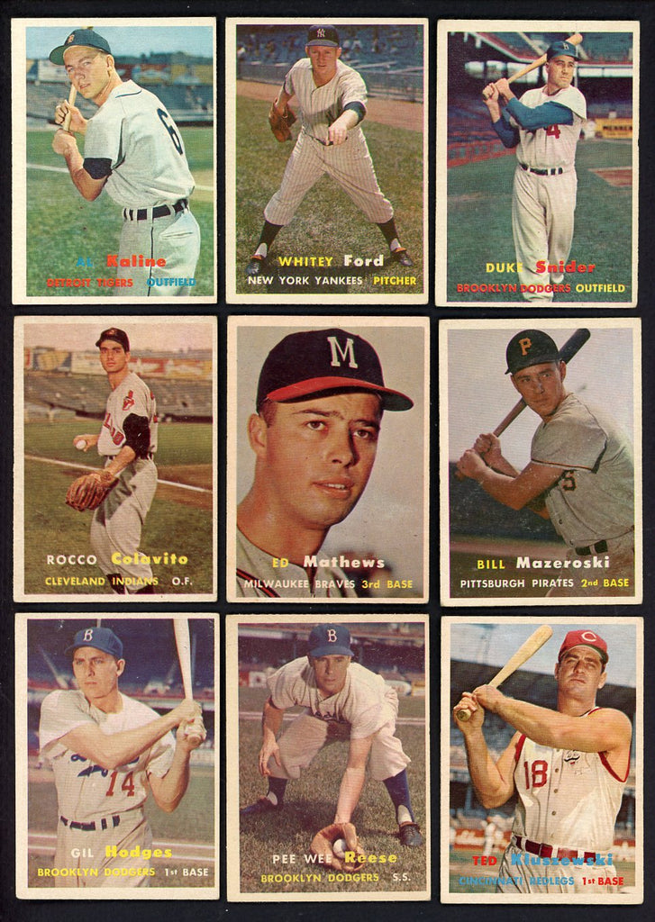 1957 Topps Set Lot 290 Diff EX/EX+ Better Ford Snider Kaline 547678