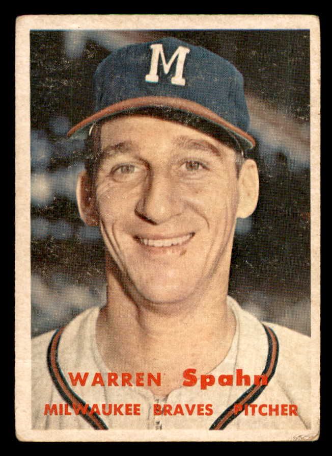 1957 Topps Baseball #090 Warren Spahn Braves VG 547794