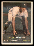 1957 Topps Baseball #062 Billy Martin Yankees EX 547796