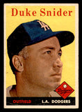 1958 Topps Baseball #088 Duke Snider Dodgers VG-EX 547822