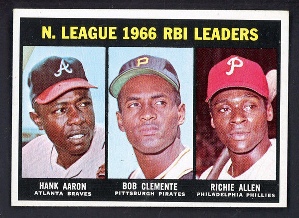 1967 Topps Baseball #242 N.L. RBI Leaders Aaron Clemente EX-MT 547860