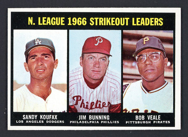 1967 Topps Baseball #238 N.L. Strike Out Leaders Sandy Koufax EX-MT 547874