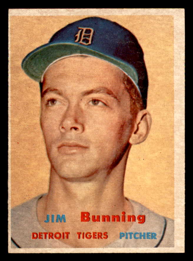 1957 Topps Baseball #338 Jim Bunning Tigers EX-MT oc 547898