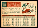 1959 Topps Baseball #050 Willie Mays Giants VG 547904