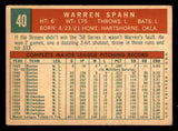 1959 Topps Baseball #040 Warren Spahn Braves VG 1921 547906