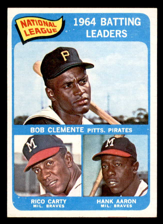 1965 Topps Baseball #002 N.L. Batting Leaders Clemente Aaron NR-MT 547922