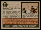 1962 Topps Baseball #551 Harry Bright Senators VG-EX 548038
