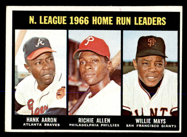 1967 Topps Baseball #244 N.L. Home Run Leaders Aaron Mays EX-MT 548182