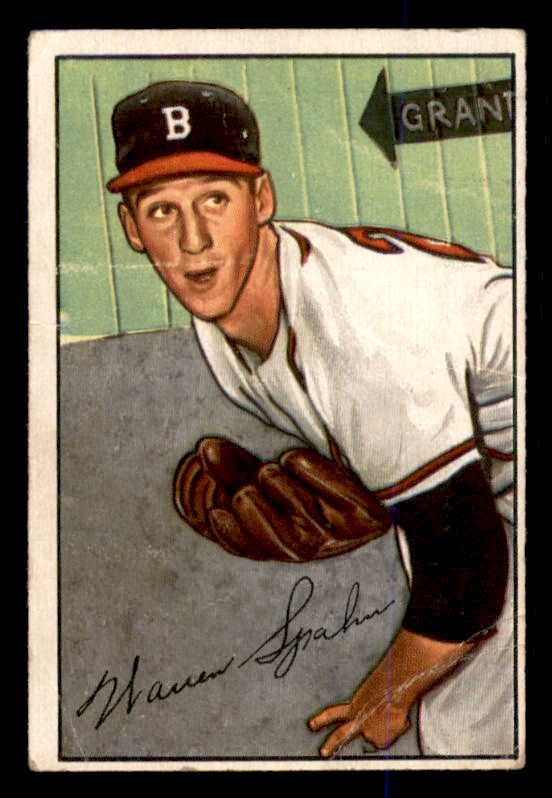 1952 Bowman Baseball #156 Warren Spahn Braves VG 548217