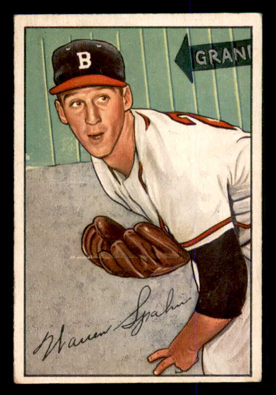 1952 Bowman Baseball #156 Warren Spahn Braves VG-EX 548226