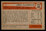 1954 Bowman Baseball #062 Enos Slaughter Cardinals VG 548233