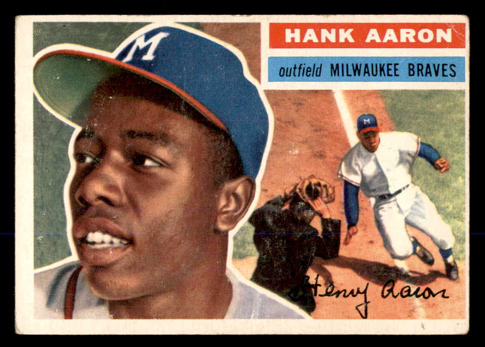 1956 Topps Baseball #031 Hank Aaron Braves VG-EX Gray 548235
