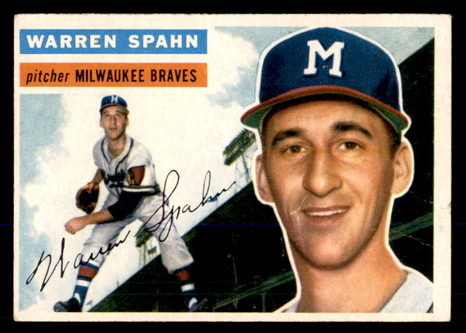 1956 Topps Baseball #010 Warren Spahn Braves Good Gray 548276